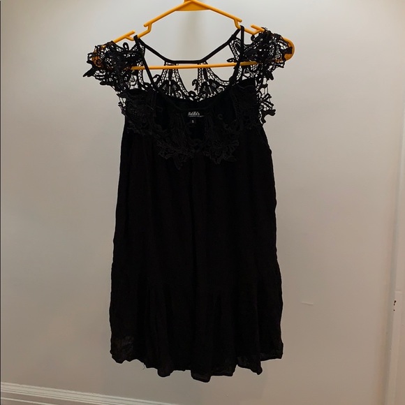 LULUS BLACK BABY DOLL LACE DRESS - Picture 1 of 5
